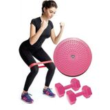 Twister Disk Bel Inceltici Donen Disc + Squat Aerobik Pilates Bandi Lastigi + 1 Kg Dambil