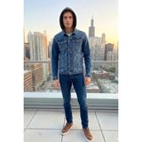 Twister Jack J09-06 Kapşonlu Extra Slim Fit Kot Ceket Light Blue Mavi - XL