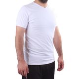 Twister Jeans 2302 Beyaz Günlük Pamuklu Basıc V Yaka Erkek Tişört - 2XL