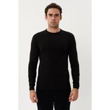 Twister Jeans Et 3630-T Kendinden Desenli Bisiklet Yaka Erkek Triko Kazak - 000-Siyah