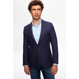 Twn 0EF04R106409D Slim Fit Lacivert Armürlü Kumaş Ceket
