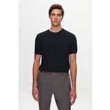 Twn 1EF060638904M Slim Fit Lacivert Düz Örgü Rayon Örme T-shirt