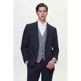Twn Slim Fit Lacivert Armürlü Takim Elbise Kombinli 3EFY5KMBN0552 - 6 Drop - 46