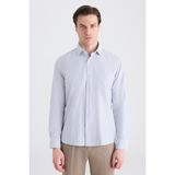 Twn Slim Fit Lacivert Çizgili Gömlek 5EF02IG13288M - XL