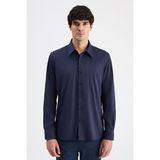 Twn Slim Fit Lacivert Düz Travel Gömlek 6EF02AD10288M