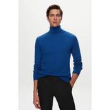 Twn Slim Fit Saks Mavi Rib Örgü Kazak 5EC0606317641 - 2XL