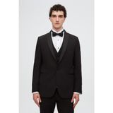 Twn Slim Fit Siyah Düz Damatlık & Smokin Yelekli Takim Elbise 4ESY54701527M - 46 - 6 Drop