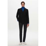 Twn Slim Fit Siyah Gabardin Fermuar Detaylı Kruve Kumaş Ceket