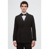 Twn Slim Fit Siyah Krep Desen Smokin Takim Elbise 4ESS5DK04588M - 6 Drop - 48