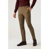 Twn Slim Fit Yeşil Armürlü Chino Pantolon