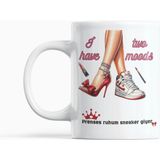 Two Moods Temalı Sneaker & Topuklu Ayakkabı Tasarım Hediyelik Baskılı Kupa Bardak - Beyaz - 300 ml