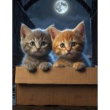 Two Small Kittens in The Box SketchBook