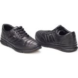 TwoEgoist Erkek Hakiki Deri Kauçuk Taban Anatomik Günlük Spor Ayakkabı - Sneaker - Siyah