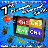 Twogo 2 ADET 4X3 CM. AHD 720P 170 DERECE BALIK GÖZÜ LENS KAMERA 7 İNÇ IPS QLED 256 GB DVR MONİTÖR 12 V