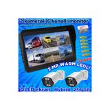 Twogo 2 ADET AHD 2 MP BEYAZ WARM LEDLİ KAMERA 10'' QLED 6 KANALLI MONİTÖR SETİ 12 V 256 GB