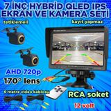 Twogo 2 ADET AHD 720P BALIK GÖZÜ KAMERA VE 7'' QLED IPS MONİTÖR 12V