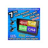 Twogo 2 ADET BEYAZ LEDLİ KELEBEK KAMERA 7 İNÇ HYBRİD 4 KANALLI 256 GB DVR MONİTÖR SETİ - 12 VOLT
