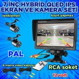 Twogo 2 ADET BEYAZ LEDLİ KELEBEK KAMERA VE 7'' QLED MONİTÖR 12V