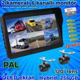 Twogo 2 ADET KELEBEK KAMERA 6 KANALLI QLED EKRAN 10'' DVR MONİTÖR 12 V 256 GB