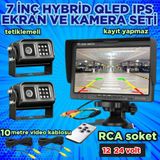 Twogo 2 ADET LEDLİ METAL KASA KAMERA 7 İNÇ IPS QLED MONİTÖR 12 24 VOLT