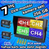 Twogo 2 ADET METAL KASA LEDLİ KAMERA VE 7 İNÇ DVR MONİTÖR SETİ 12 - 24 V 256 GB