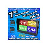 Twogo 2 ADET ŞAPKALI METAL KASA LEDLİ KAMERA 7 İNÇ HYBRİD 4 KANALLI 256 GB DVR MONİTÖR 12*24 VOLT