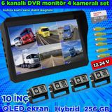 Twogo 4 ADET METAL KASA IR KAMERA 6 KANALLI 10'' DVR MONİTÖR SETİ 12-24 V 256 GB