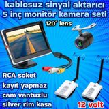 Twogo 5 İNÇ MONİTÖR VE KABLOSUZ KELEBEK KAMERA 12 V KAYIT YAPMAZ