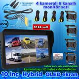 Twogo 6 KANALLI 10'' DVR MONİTÖR 4 ADET METAL KASA BUS KAMERA SETİ 12-24 V 256 GB
