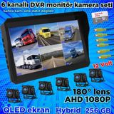 Twogo 6 KANALLI 10'' HYBRİD DVR MONİTÖR VE 6 ADET 1080 P AHD 180 DERECE BALIK GÖZÜ KAMERA SETİ 12 V 256 GB
