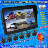 Twogo 6 KANALLI 10'' HYBRİD DVR MONİTÖR VE 6 ADET 170 DERECE BALIK GÖZÜ LENS GENİŞ AÇILI KAMERA SETİ 12 V 256 GB