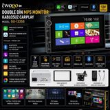 Twogo I3356 7 Inç Double Teyp Mp5 Multimedya Kablosuz Carplay + Android Auto Kamera Hediyeli