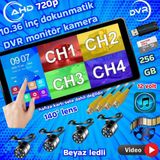 Twogo MİBZER İÇİN DOKUNMATİK 10.36 İNÇ MONİTÖR VE 4 ADET AHD 720P BEYAZ LEDLİ KAMERA SETİ 12 V