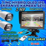 Twogo TARIM ARAÇLARINA ÖZEL 2 ADET AHD 2MP WARM LEDLİ KAMERA VE 7'' QLED IPS MONİTÖR 12 V
