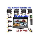 Twogo TRAKTÖR KARAVAN V.B ARAÇLARA 10 İNÇ DVR MONİTÖR VE 4 ADET KAMERA SETİ 12 24 VOLT UYUMLU