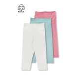 TWOO KİDS Üçlü Set Pembe Mint Beyaz Yazlık Rahat Kız Çocuk Likralı Uzun Tayt