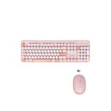 TWOTECH Renkli Tuşlu Kablosuz Pembe Q Türkçe Klavye+Mouse Seti