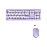 Twotech SMK-640M Renkli Tuşlu Kablosuz Türkçe Q Klavye Mouse Set mor