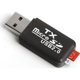 TX USB2.0 Harici Kart Okuyucu - Siyah Micro SD Kart Desteği ile Kompakt Tasarım (TXACUCR204)