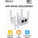 TX01 Wifi Sinyal Güçlendirici - 1200 Mbps 4 Antenli, Wan/lan Portlu, Tak Çalıştır Modem Güçlendirici - Beyaz
