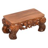 TXGJWRA Süs Taban Vazo Tabanı Ahşap Taban Buda Heykeli Vazo Antika El Sanatları Oyma Süsler Dikdörtgen Tek Taş Büyük Çiçek Bonsai Taban Çerçevesi,