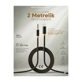 TY Tech İphone Android Uyumlu Type-C To 3.5mm Aux Ses Kablosu - Tak Çalıştır DAC Çipli Aux Örgülü - 2 Metre