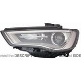 Tyc Audi A3 Ön Far Elektrikli Motorlu Sıyah Ledlı Xenon Tip Sol 2013-2016 (Oem No: 8V0941043C)