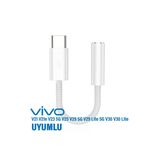 Tyep-C Kulaklık Dönüştürcü Vivo V21 V23 V25 V29 5G V29 Lite V30 Lite Uyumlu Çevirici Type-C Aux