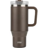 Tyeso 1200 ML Kahverengi Qq Sızdırmaz Pipetli Çift Duvarlı Vakumlu Termos