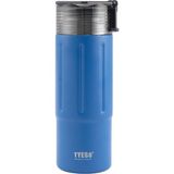 Tyeso 600 ml Mavi Tritan Vakumlu YalıtımlI Çift Kapaklı Kulplu Termos