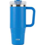 Tyeso 900 ml Mavi Qq Sızdırmaz Pipetli Çift Duvarlı Vakumlu Termos