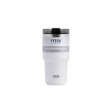 Tyeso Tripletask Termos Vakumlu Paslanmaz Çelik Pipetli 600ML - Beyaz