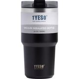 Tyeso Tripletask Termos Vakumlu Paslanmaz Çelik Pipetli 600ML - Mor