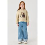 Tyess Kız Çocuk Bej Sweatshirt - 4 Yaş